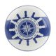 2 Pieces Ship Wheel Slate Blue Flat Ceramic Wine Bottle Stopper